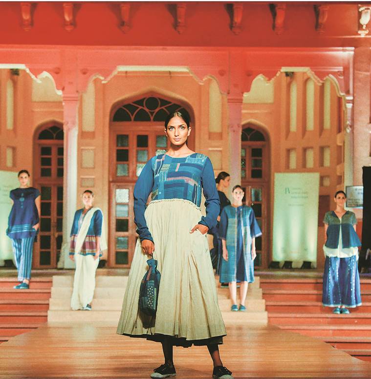 ahmedabad, show in ahmedabad, art and craft, fabric, patchwork, paromita banerjee, designer, nausahd ali, london fashion week, coach, missoni, yadvi agarwal, sustainable fashion, rikki kher, indian express news