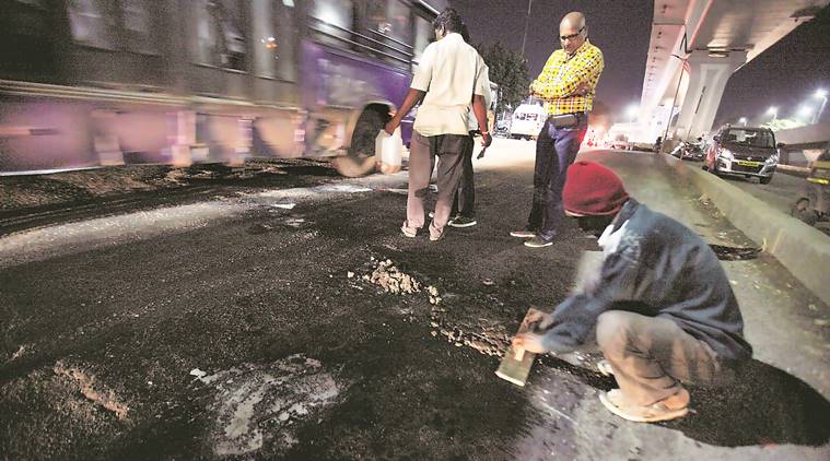 Pune, Pune Municipal Corporation, Pune potholes, Pune potholes PMC, Indian express, latest news