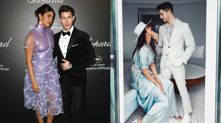   Priyanka Chopra and Nick Jonas photos of canes 