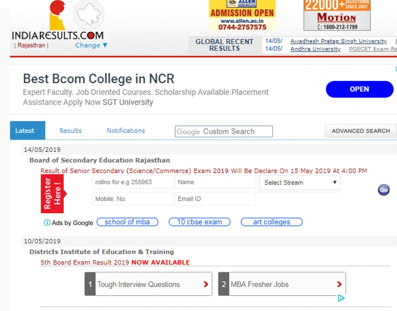 rbse, rbse 12th result 2019, 12th arts result 2019, 12th arts result 2019, rajasthan board exam results, rajasthan board exam results 2019, rajasthan 12th afts results, bser 12th result, rajasthan board, rajresults.nic.in, rajeduboard.rajasthan.gov.in, education news, indian express news