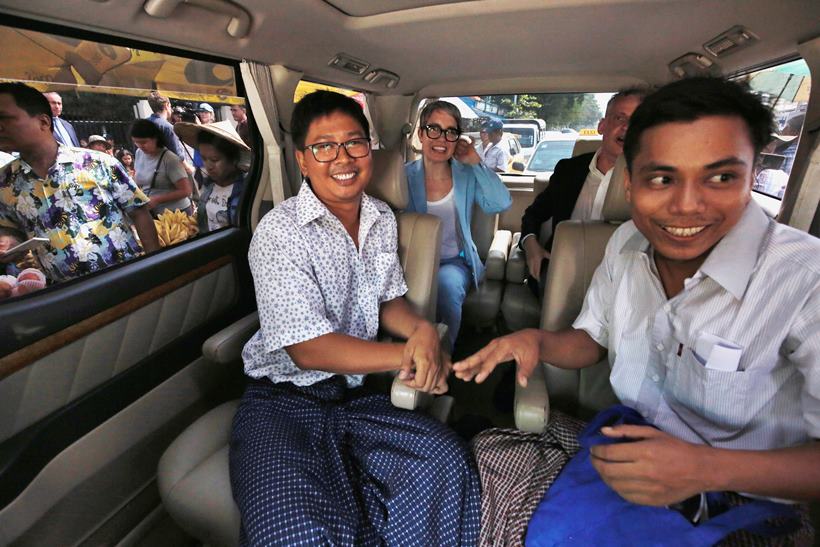 reuters journalists, reuters journalists rohingya, reuters journalist freed, reuters journalist photos, myanmar jail reuters journalists, WA LONE, KYAW SOE OO, reuters report rohingya, world news, indian express