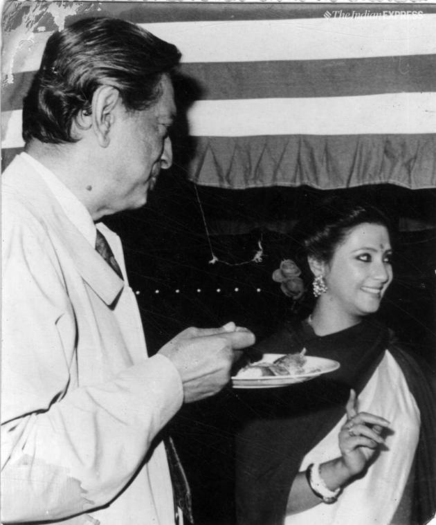Satyajit Ray with Moon Moon Sen