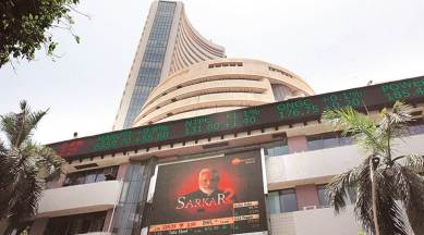 Sensex, Nifty, Sensex closing, BSE Sensex, NSE Nifty, BSE Sensex closing, NSE Nifty closing, tax rates cut, corporate tax, corporate tax rates cut, Nirmala Sitharaman, rupee, rupee vs dollar, indian rupee vs US dollar, Business news, Indian Express