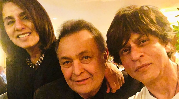 shah rukh khan visits rishi kapoor
