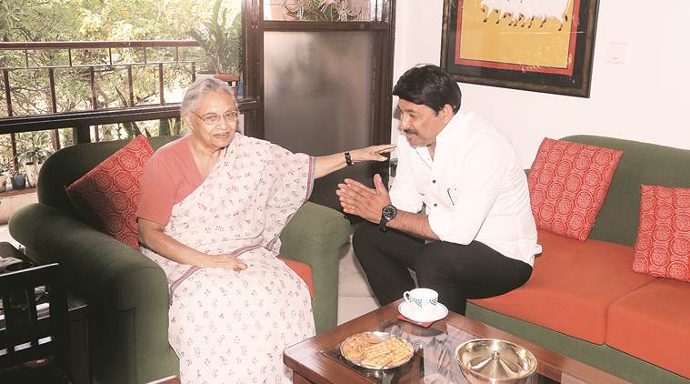 Manoj Tiwari, Sheila Dikshit, BJP, Congress, Lok Sabha elections, Nizamuddin East, Indan Express