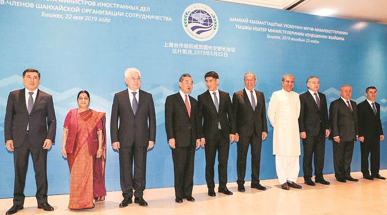 Sushma Swaraj, Shanghai Cooperation Organisation, Sushma swaraj sco meet, SCO joint anti-terrorism exercise, india at sco, sushma swaraj, india china relations, Paris Agreement, world news, indian express