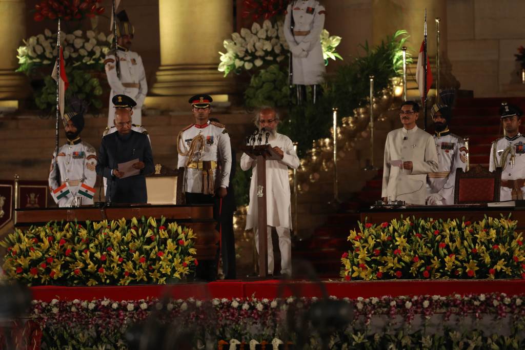 Modi swearing in, Pratap Chandra Sarangi, sarangi oath taking, Narendra Modi government, Minister of State for Odisha, Narendra Modi council of ministers, India news, Indian Express