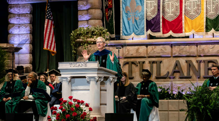 tim cook, climate change, apple, climate change tim cook, tim cook climate change, apple climate change, tulane university, graduation programme tulane university, tim cook at tulane university, tim cook at climate change