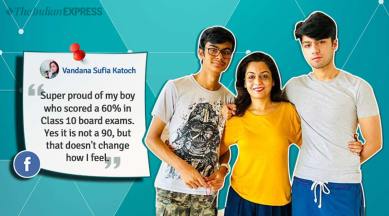 cbse. cbse class 10th result, cbse, cbse class 10th, cbse class 10 result, mother's viral post, son scores 60, mother son post, mom celebrates 60%, son scores 60 viral post, cbse class 10 viral post, indian express, indian express news