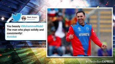world cup, world cup 2019, Mohammad Nabi, Mohammad Nabi balling, Sri Lanka, Sri Lanka vs Afghanistan, trending, twitter reactions, indian express, indian express news