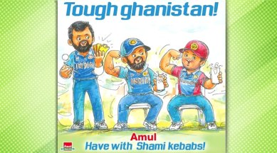 Amul latest cartoon praises 'Tough ghanistan', lauds Mohammed Shami for hat-trick | Trending News,The Indian Express Amul latest cartoon praises 'Tough ghanistan', lauds Mohammed Shami for hat-trick | Trending News,The Indian Express