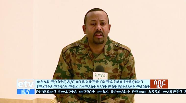 Ethiopia, Ethiopia coup attempt, Ethiopia failed coup, Army general coup attempt, Ethiopia army general coup attempt, Abiy Ahmed, Ethiopia Prime Minister, Abiy Ahmed World news, Indian Express