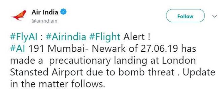 Image result for air-india-mumbai-newark-flight-makes-precautionary-landing-bomb-threat