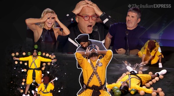 america's got talent, agt 2019, indians agt 2019, bir khalsa group, agt sikh group stunt, blindfolded coconut smashing stunt, viral videos, indians foreign talent show, indian express