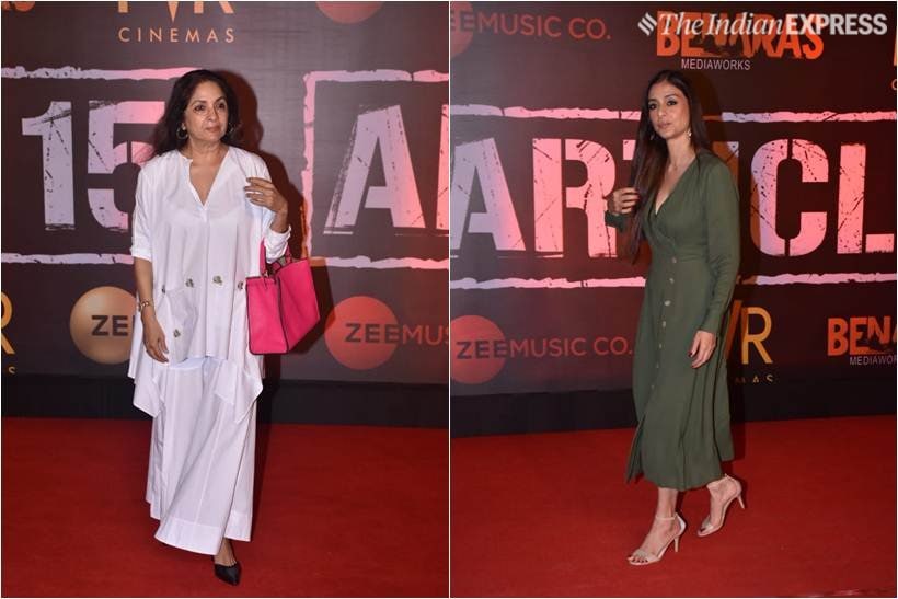 tabu and neena gupta at article 15 screening