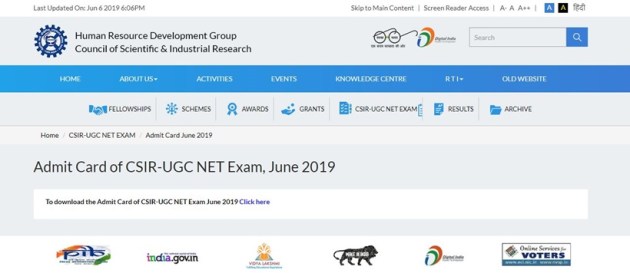 UGC NET admit card, CSIR UGC NET admit card, CSIR UGC NET 2019, CSIR admit card, csir hall ticket, csir ugc net admit card, csirhrdg.res.in