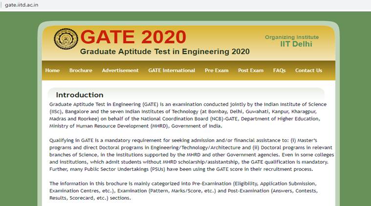 gate, GATE 2020, gate.iitd.ac.in, IIT delhi, gate score, GATE website, gate exam date, GATE score, GATE exam pattern, education news