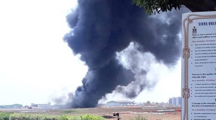 Goa airport, Goa airport fire, Dabolim International airport, MiG-29K aircraft fire, Goa aircraft fire, goa news, indian express