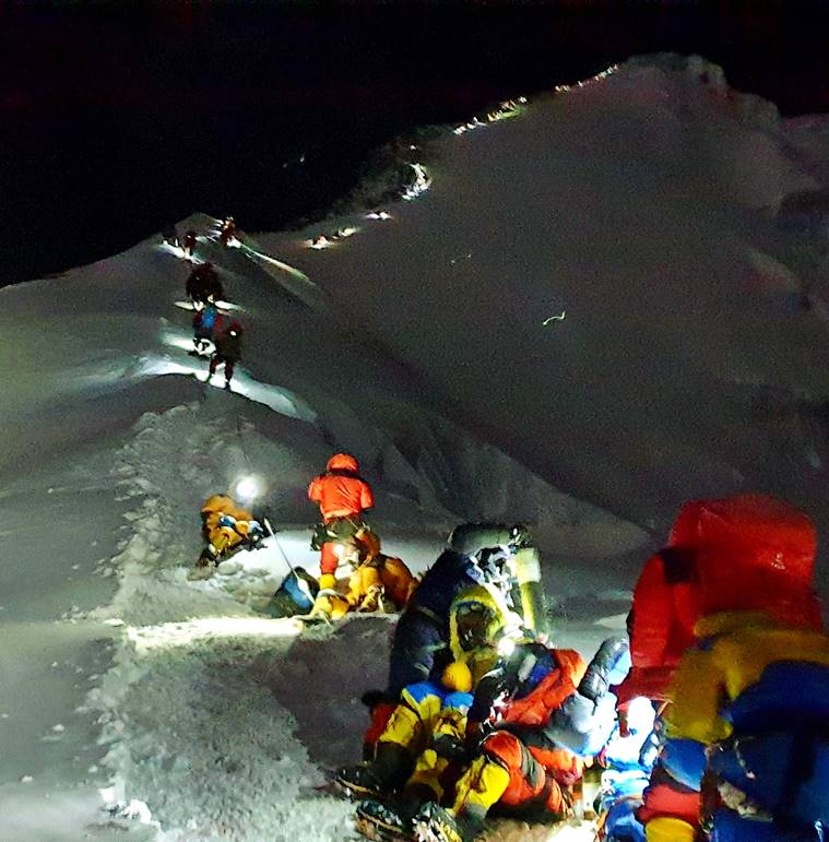 everest traffic jam, mount everest, nepal, mountaineers dead, death on everest, everest climbing, mount everest climbing, sherpa, parth upadhyay, aditya gupta, everest summit, india news, indian express