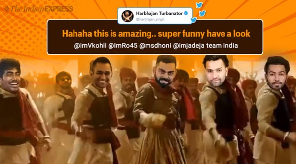 india va pakistan, malhari, team india malhari spoof video, funny parody video, malhari dance videos, funny malhari videos, ranveer singh ind vs pak, viral news, indian express, harbhajan singh