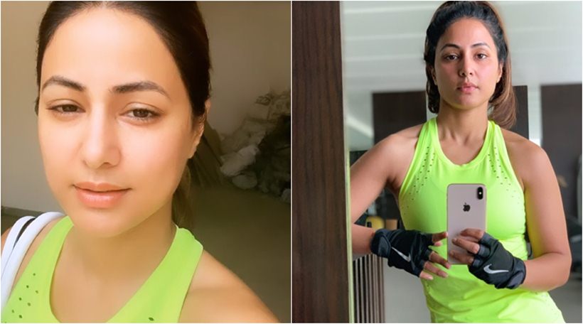 Hina Khan gym selfie