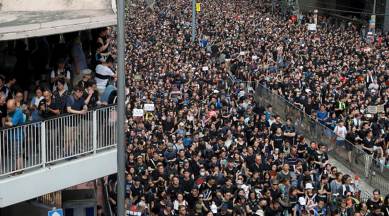 hong kong protests, hong kong protestors, protestors in hong kong, protests in hong kong, hong kong extradition bill, extradition bill hong kong, world news, Indian Express