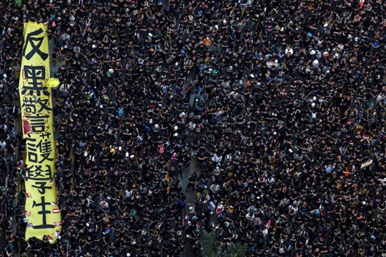 Hong Kong, Hong Kong protest, Hong Kong news, Hong kong protest news, protest Hong Kong, Carrie Lam, Carrie Lam Hong Kong, Hong Kong Carrie Lam, Carrie Lam news, Hong kong black protest, Carrie Lam step down, Carrie Lam resignation, world news, indian express, latest news