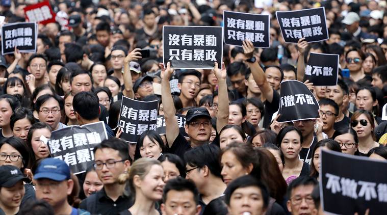 Hong Kong, Hong Kong protest, Hong Kong news, Hong kong protest news, protest Hong Kong, Carrie Lam, Carrie Lam Hong Kong, Hong Kong Carrie Lam, Carrie Lam news, Hong kong black protest, Carrie Lam step down, Carrie Lam resignation, world news, indian express, latest news