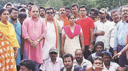 row over jai shri ram slogan Hooghly town tense after BJP claims its worker injured in police firing