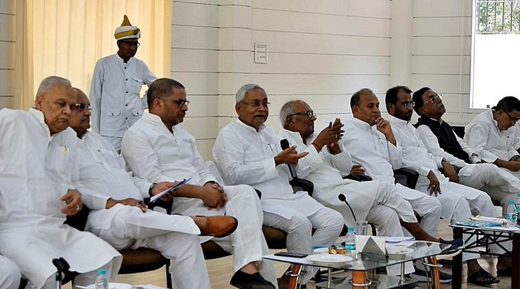 jdu, bjp, nda, jdu bjp alliance, jdu berth in centre, jdu refuses central berth, nitish kumar refuses central berth, nitish kumar, jdu meeting, indian express