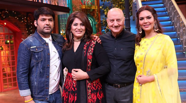    Show Anupam Kher and Esha Gupta sharma kapil 