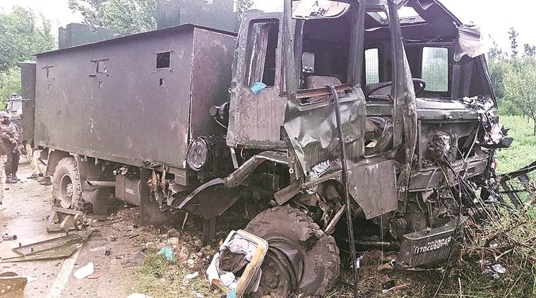 Attacks in South Kashmir: Major killed, car bomb hits Army vehicle in Valley