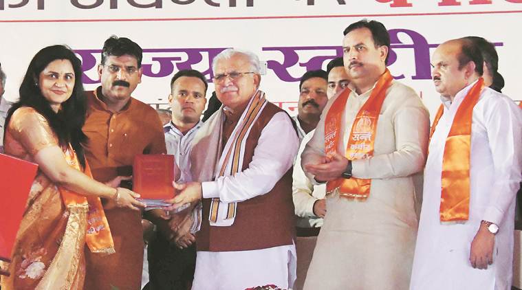 Haryana, Haryana assembly elections, Haryana elections, Manohar Lal Khattar, Haryana benefits for SCs, Indian express