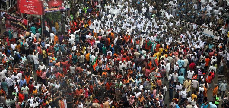 bengal hospital clashes, NRS hospital kolkata west bengal, bengal doctors strike, Nilratan Sircar Medical College kolkata, bjp bengal protests, tmc, trinamool congress, bjp in bengal, west bengal bjp, clashes in west bengal, bjp tmc clashes, west bengal government, india news, Indian Express