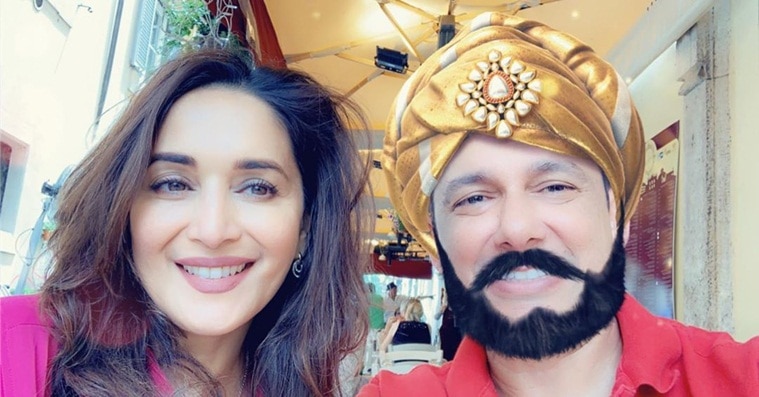 madhuri dixit photo with husband