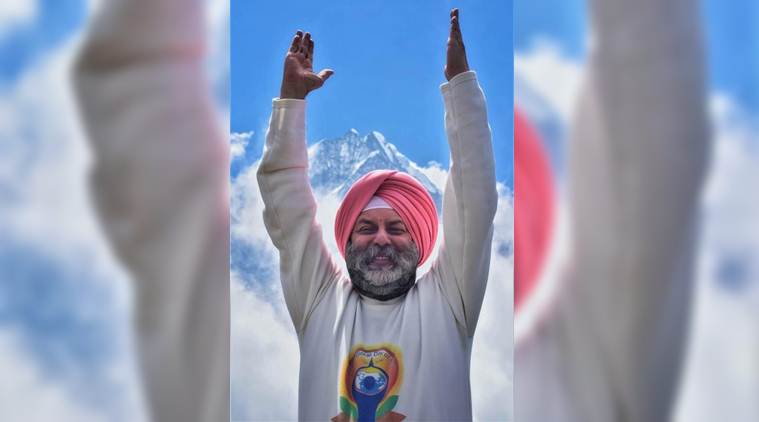 Manjeev Singh Puri, India Nepal relations, yoga, Yoga at Everest base camp, yoga day, indian express