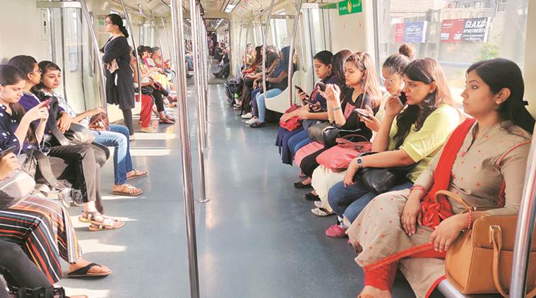 Mind the gap: Women in Delhi Metro on the move | India News,The Indian  Express