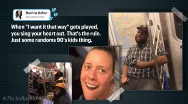 new york, new york tube, Backstreet Boys, Backstreet Boys in train, music band Backstreet Boys, I want it that way, viral video, twitter reactions, indian express, indian express news