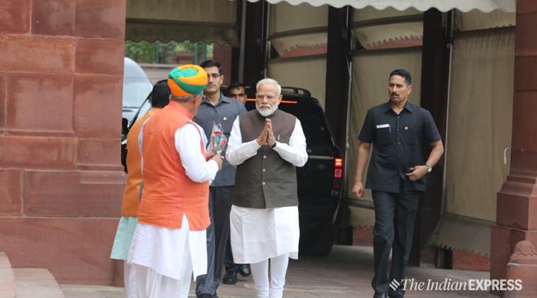 17th lok sabha, Narendra Modi, Modi in Lok Sabha, Parliament, Budget Session, Opposition, Modi on Opposition, BJP, Congress, Lok Sabha speaker, India news, Indian Express