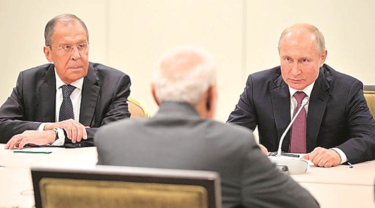 modi, modi in bishkek, sco summit, sco summit 2019, narendra modi Vladimir Putin meeting, Modi russia visit, Indian express