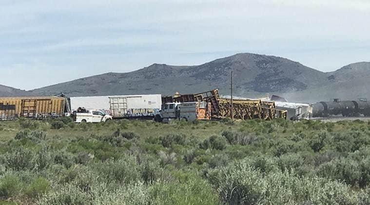nevada train derail, utah train derail train derail on nevada utah line, nevada utah train line, nevada utah line, nevada train derailment, utah train derailment, world news, Indian Express