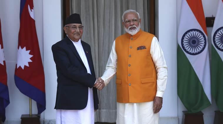 Narendra modi, KP Oli, Modi Oli, Modi Nepal, KP Oli Nepal, Nepal KP oli, Modi Nepal, Modi Nepal visit, Indian Expres, latest news