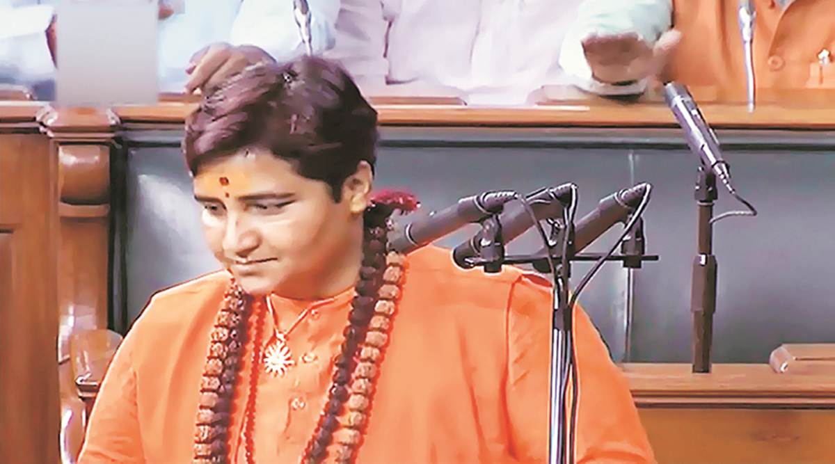 Pragya Thakur, Pragya Thakur Godse remark, Godse remark Pragya Thakur, Pragya Thakur remark on Godse, India news, Indian Express