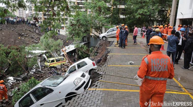 Wall collapses due to rain in pune, pune wall collapse, pune news, kondhwa wall collapse