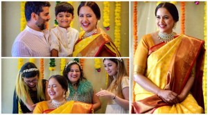 Sameera Reddy shares Godh Bharai ceremony photos