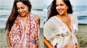 Sameera Reddy flaunts her baby bump