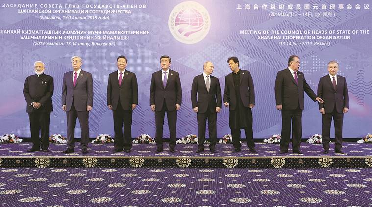 pm modi, modi bishkek summit, sco summit, sco summit bishkek, modi at sco summit, modi on trade wars, modi on unilateralism, modi on protectionism, modi in bishkek, us india trade war, indian economy sco summit, indian express news