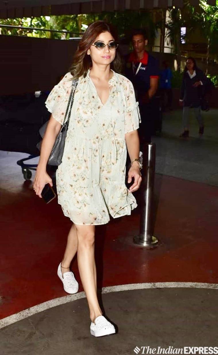 Shamita Shetty, celeb fashion, airport fashion, Shamita Shetty pics, indian express, indian express news