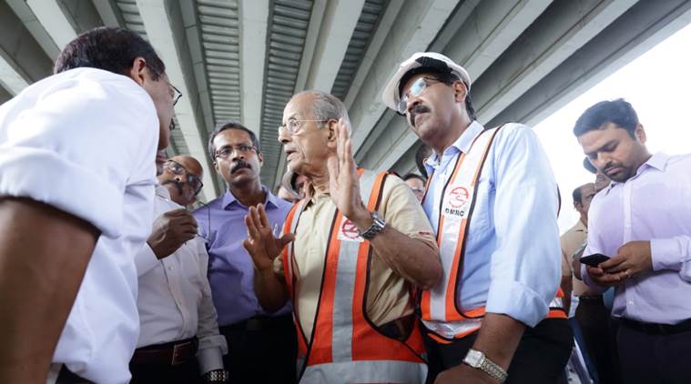 Kochi, palarivattom flyover, kerala flyover corruption, kochi flyover corruption, pinarayi vijayan, e sreedharan, indian express, kerala news