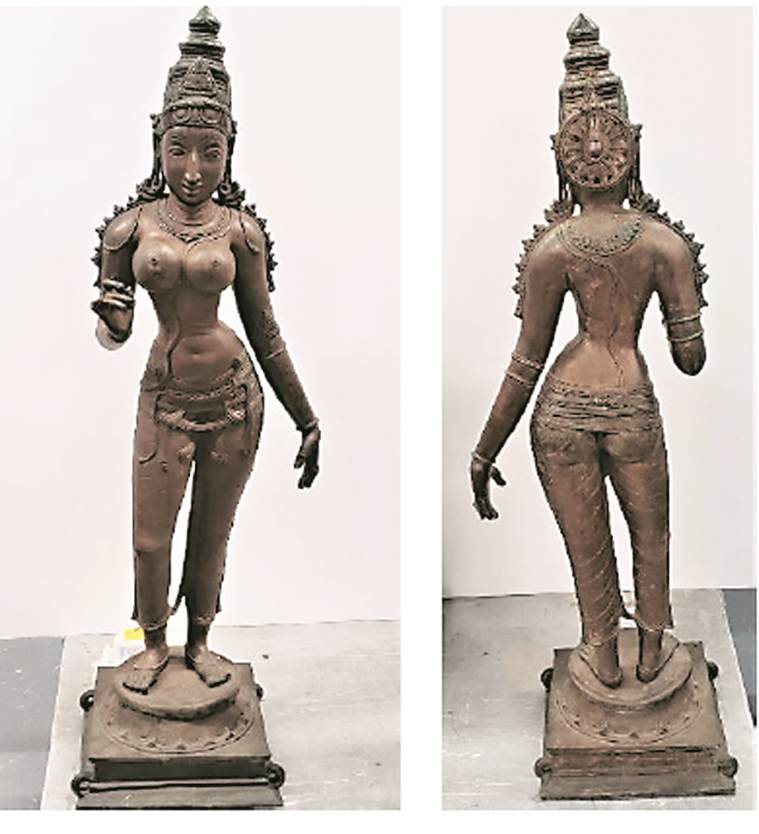 stolen art, art auctions, Indian stolen artefacts, Indian stolen artefacts in US, Hindu statues, Indian express
